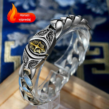 🔥【Časovo obmedzená zľava 50%】🔥Pánska personalizovaná luxusná retro široká plochá retiazka s krížovým zapínaním s jedinečným dizajnom