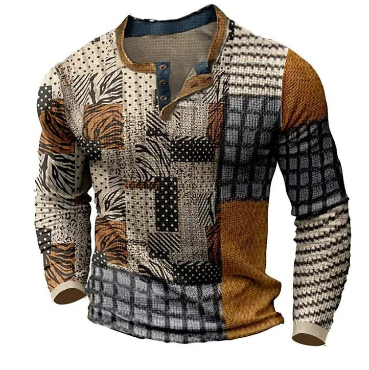 🎁😍【Oferta por ograniczony czas】👔【S-4XL】Męska koszulka z długim rękawem z nadrukiem