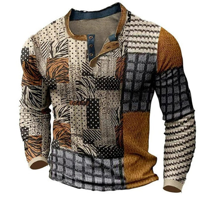 🎁😍【Oferta por ograniczony czas】👔【S-4XL】Męska koszulka z długim rękawem z nadrukiem