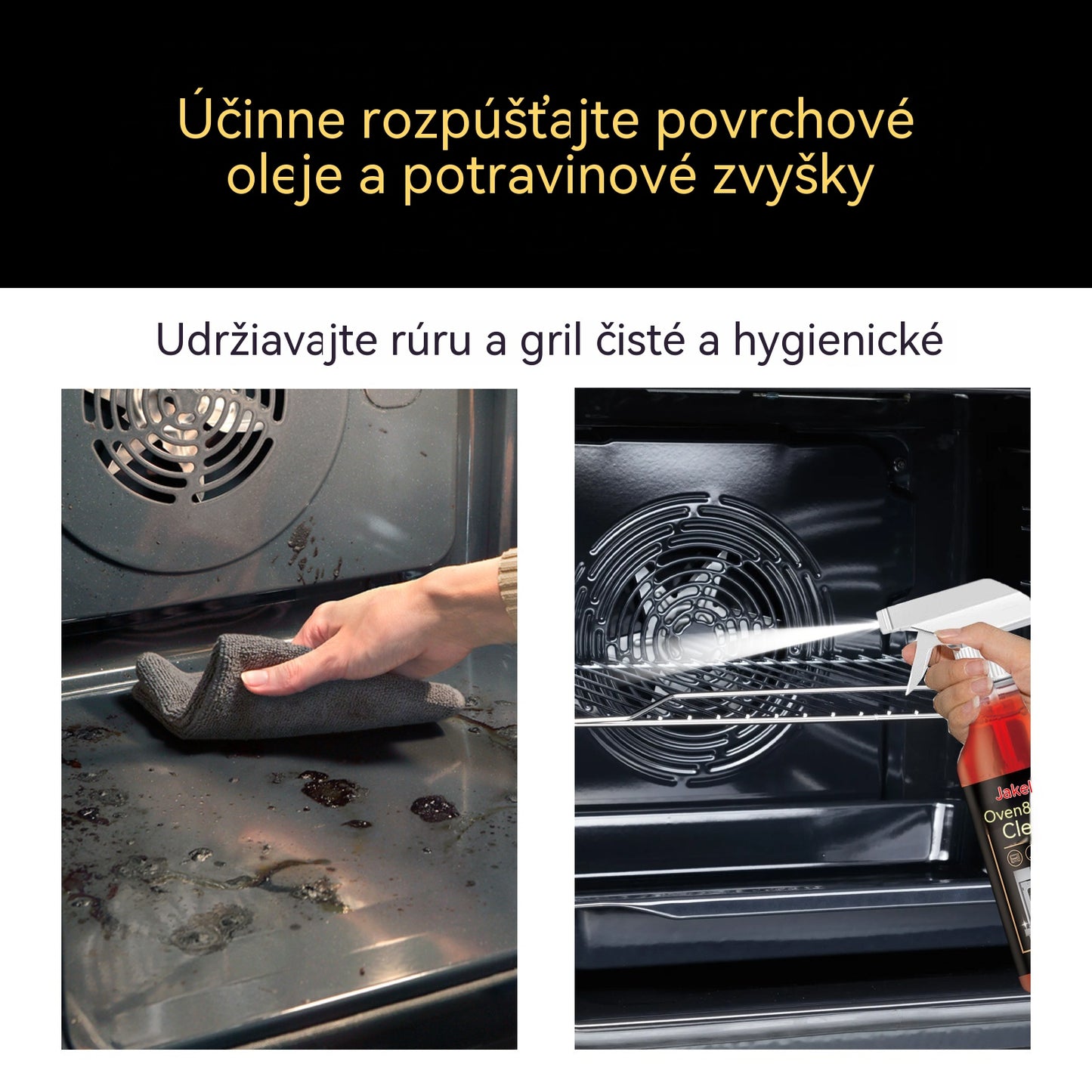 【2 položky】🧼Vysokoúčinný čistiaci sprej na rúry a grily: Ľahko odstraňuje mastnotu a zvyšky jedla – nie je potrebné drhnúť!