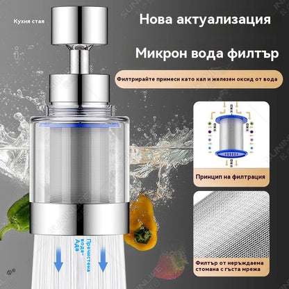 🔥💦 【Купи 1 и вземи 1 безплатно】 Универсален аератор с филтър с интерфейс от неръждаема стомана