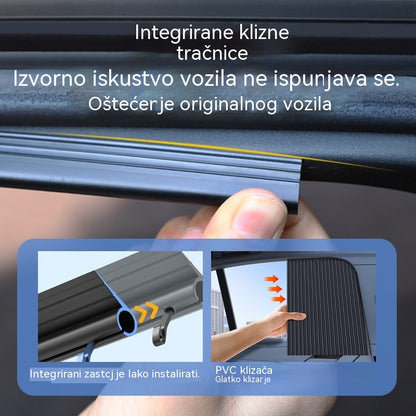 【Set od 4 dijela】Suncobran za automobilski prozor s kliznim šinama i slojem toplinske izolacije