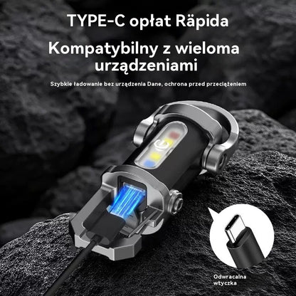 🔥【Kup jeden, a drugi dostaniesz gratis】🔥 Miniaturowa wodoodporna latarka na klucze o bardzo dużej jasności 1200 lm