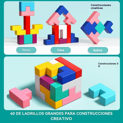 🌈🧩【Compra 1 y llévate 1 gratis】🔥Bloques de rompecabezas de Tetris para niños, juguetes educativos