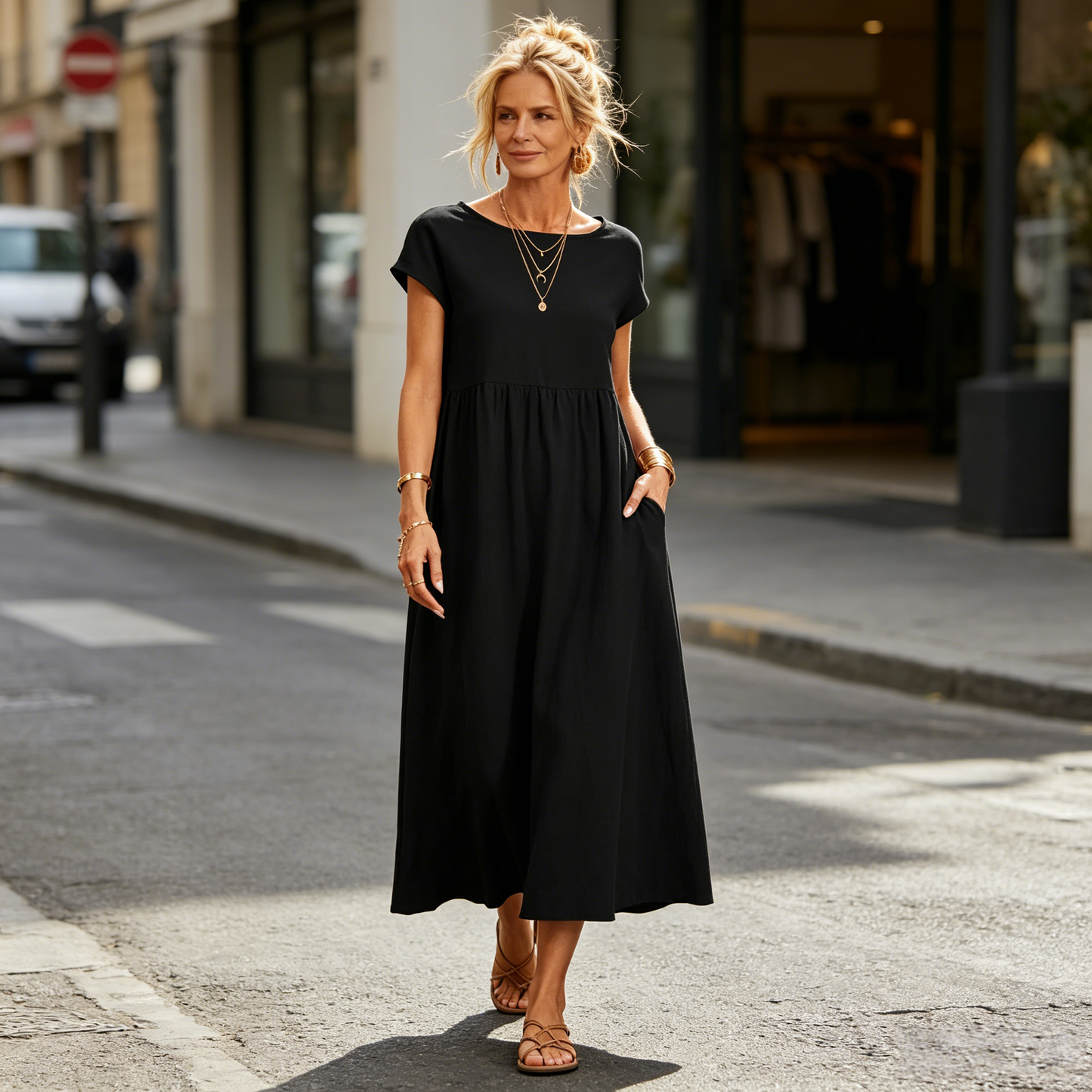 🔥✨【S-XXL】Nuevo vestido sin mangas para mujer, diseño de color liso, transpirable y cómodo, ¡oferta por tiempo limitado!