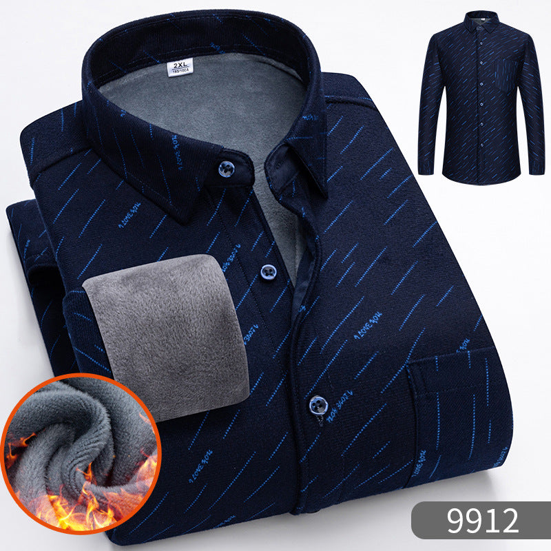 🔥【Αγοράστε 1 και λάβετε 1 δωρεάν】👔【L-5XL】Φθινόπωρο Χειμώνας μακρυμάνικο ζεστό πουκάμισο