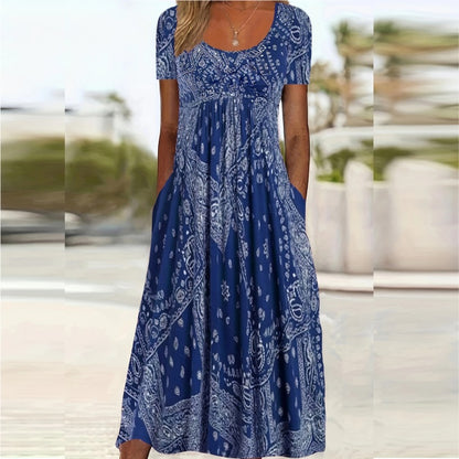 👗【XL-5XL】Рокля с щампа🌟Нова лятна постъпление, наложен платеж