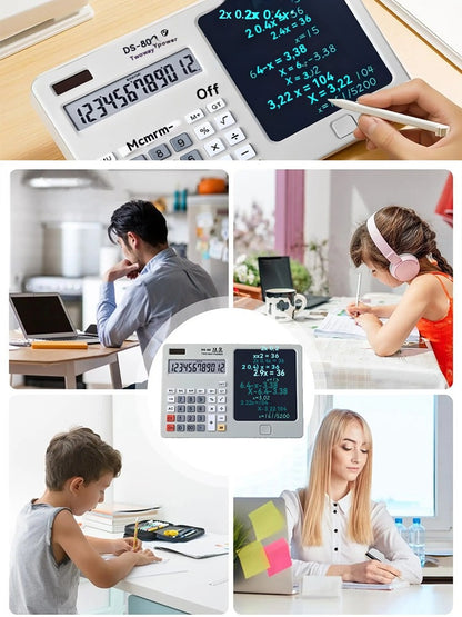 ✨✨ Stolová kalkulačka s podložkou na písanie, multifunkčná podložka pre kancelárske použitie v účtovníctve a financiách, inteligentný počítač
