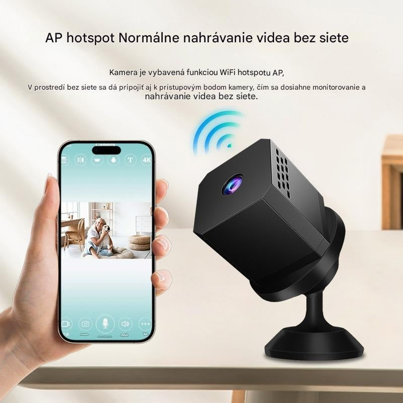 🏠📹🕵️🔥 Malá štvorcová kamera, inteligentná kamera s vysokým rozlíšením, bezdrôtové vzdialené monitorovanie domácnosti cez WiFi