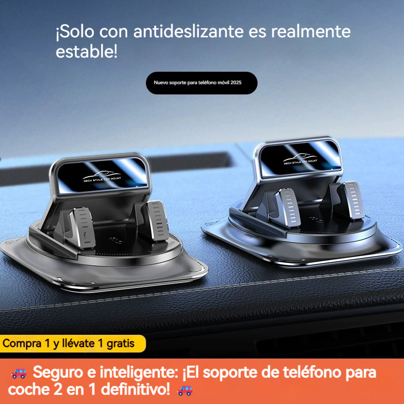 🔥🚗 【Oferta por tiempo limitado: Compra 1 y llévate 1 gratis】Nuevo soporte de teléfono para coche 2 en 1, seguro e inteligente