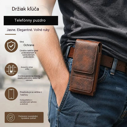 1 kus za 22 € 🔥 Puzdro na telefón s klipom na opasok - magnetické zapínanie, odolné a obsahuje priehradky na karty (9,5*18,5 cm)