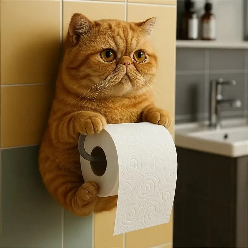 🐱【Horúci výpredaj roka】💥Roztomilý držiak na toaletný papier s mačkou✨📦Doprava zadarmo – skladom