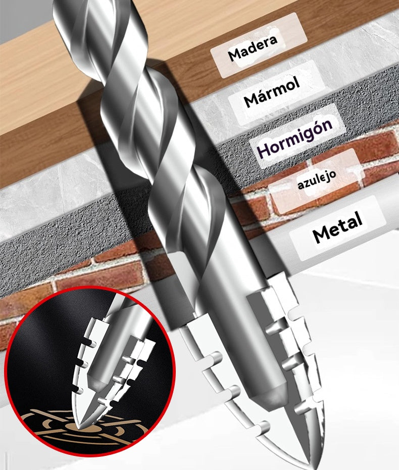 🥇 【DESCUENTO LIMITADO DEL 50%】 Súper duro filo de corte dentado, broca excéntrica de acero de tungsteno de 7.ª generación【3+4+5+6+8+10+12+14+16 mm】