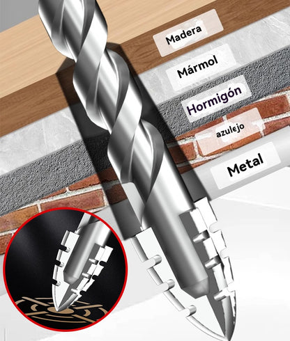 🥇 【DESCUENTO LIMITADO DEL 50%】 Súper duro filo de corte dentado, broca excéntrica de acero de tungsteno de 7.ª generación【3+4+5+6+8+10+12+14+16 mm】