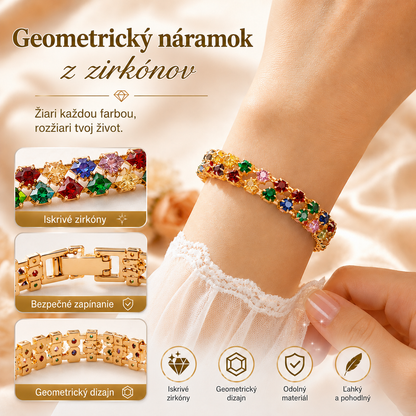 ✨Farebný geometrický náramok s kubickými zirkónmi v bohémskom štýle