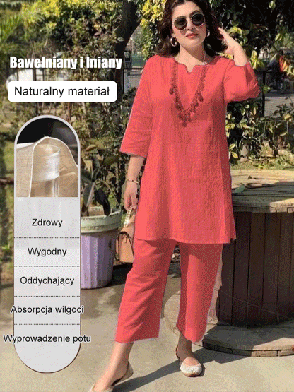 【40-100KG】 2025 nowy wiosenny temperament/garnitur dojeżdżający do pracy bawełna i len