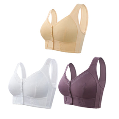 💕🎁Reduceri de sezon, -50% Sutien supradimensionat, respirabil, din bumbac moale, cu nasturi frontali【6 bucăți】45kg-155kg