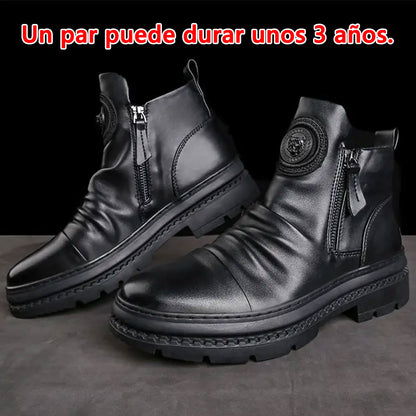 🔥【Descuento del 50 % por tiempo limitado】Botas nuevas de otoño e invierno para hombre, hechas a mano con cuero de alta calidad