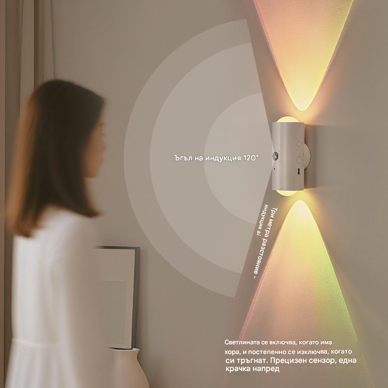 💡 Inteligentna lampka nocna z czujnikiem ruchu i magnetyczną podstawą – samoprzylepna ładowalna lampka do szafy, z podwójnym czujnikiem typu „kocie oko” 🐱✨