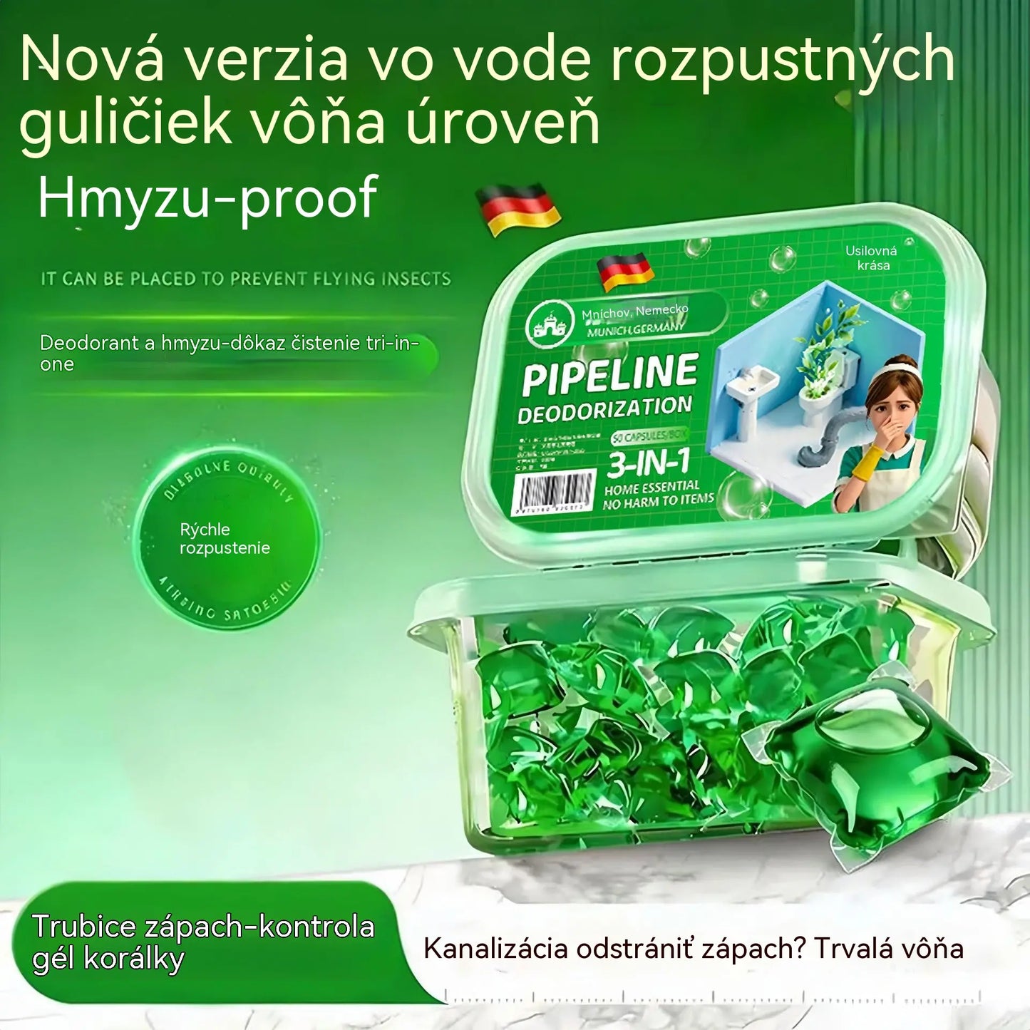 3 balenia (150 tabliet) za 23 eur.-🔥🎉 Išlo to na dračku! Kúpilo si to 30 000 ľudí 🎉. Bio-enzymatické kapsuly na odstránenie zápachu z odtoku.