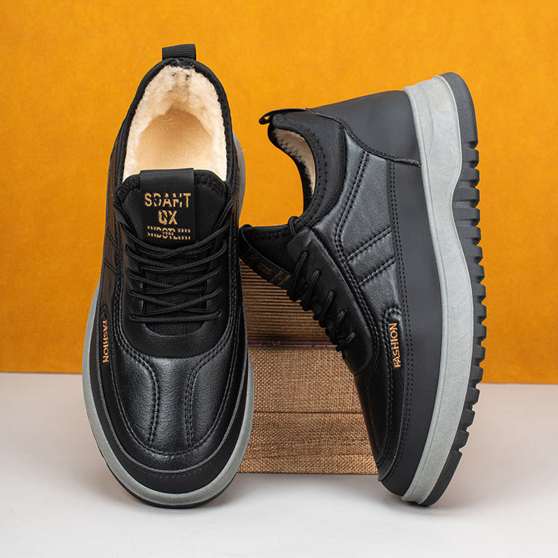 ⛄🔥【50% de descuento】Nuevos zapatos deportivos de invierno para hombre 2025, piel natural, impermeables, suela blanda con terciopelo