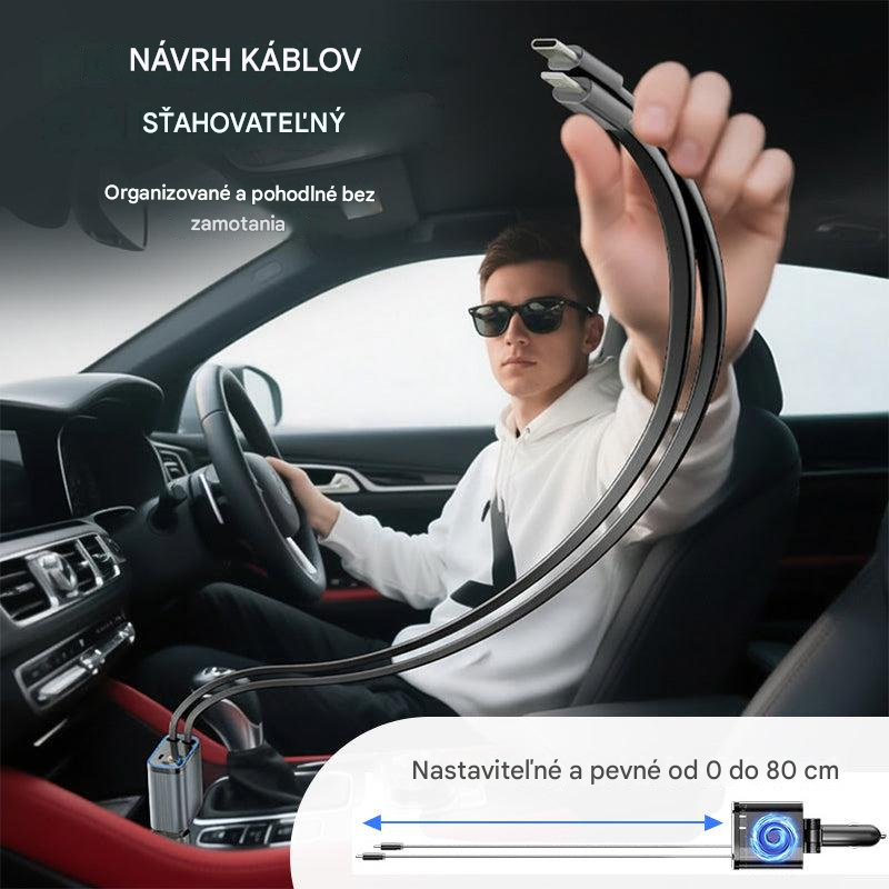 ⚡✨ Ultrarýchla nabíjačka do auta: Dva výsuvné porty USB-C s ambientným osvetlením Starlight a inteligentnou bezpečnostnou ochranou 🚗💫