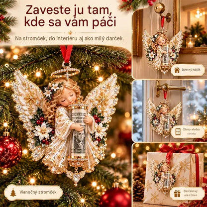 🎁5-dielna sada, cena 26 eur✨ Vianočná dekorácia v tvare anjelika (možno použiť aj ako držiak na darček v hotovosti)