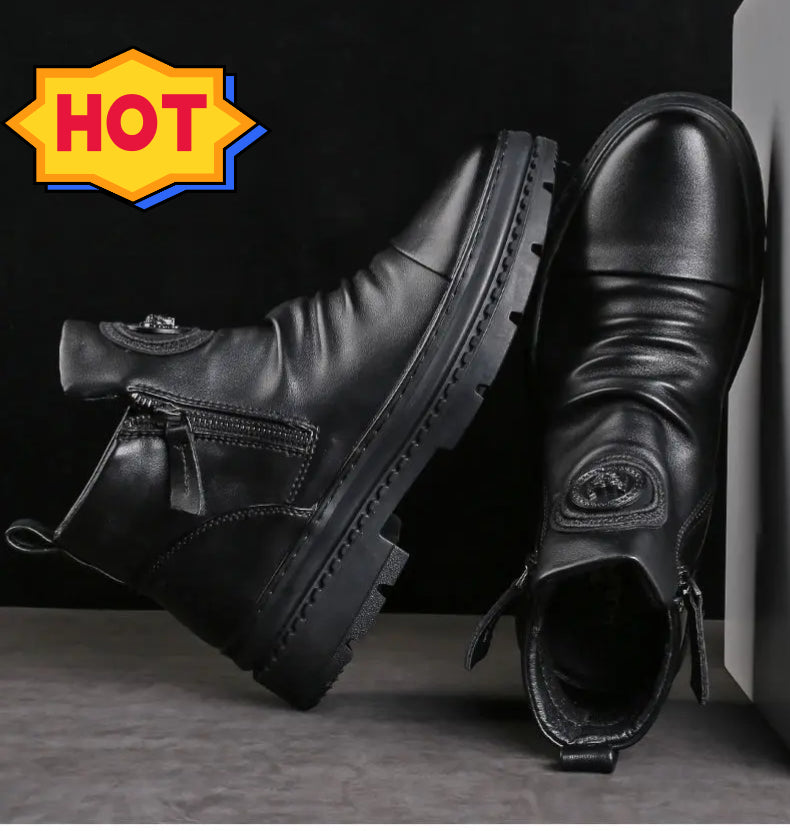 🔥【Descuento del 50 % por tiempo limitado】Botas nuevas de otoño e invierno para hombre, hechas a mano con cuero de alta calidad