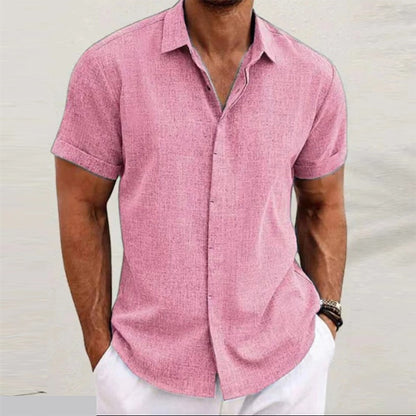 🏖️👕【S-3XL】Nueva camisa masculina de manga corta estilo playa, algodón y lino, talla grande