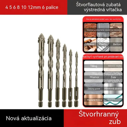 🛠🛠【6-dielna sada 26 eur】【4+5+6+8+10+12 mm】Sada vysokopevnostných 6-drážkových excentrických vrtákov