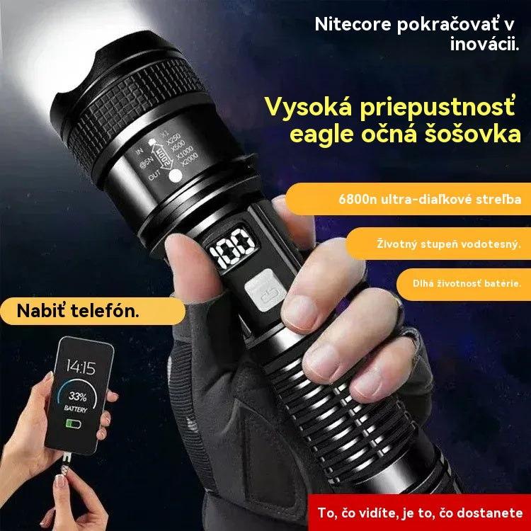 🔦【50 % zľava】Nový vonkajší hliadkový reflektor, výkonné svietidlo, dlhé svietenie