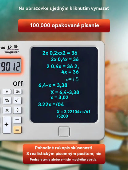 ✨✨ Stolová kalkulačka s podložkou na písanie, multifunkčná podložka pre kancelárske použitie v účtovníctve a financiách, inteligentný počítač