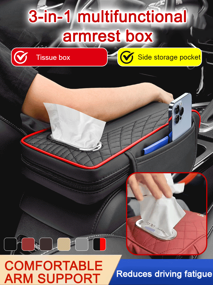 🚗👜【Reducere 50%】Cutie auto multifuncțională din piele 3 în 1.
