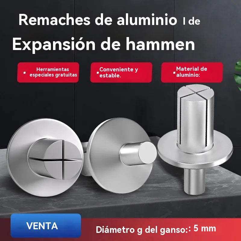 【30%OFF】【100 piezas】🔧 Remaches de aluminio con expansión de martillo: ¡fijación rápida y segura sin esfuerzo!🔩