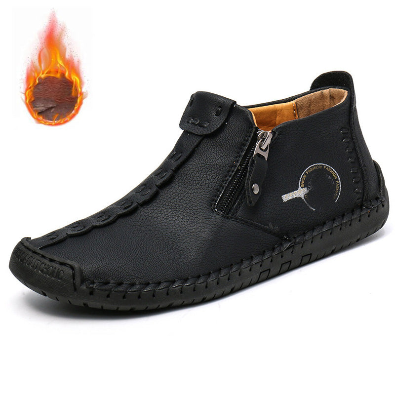 👞💥【Sezonski popust 50%】Zimska novost 2025: Moški čevlji Martens s krzneno podlogo in zadrgo