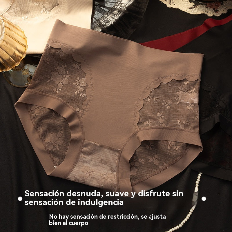 【€33】Un conjunto de 5 piezas: negro + burdeos + beige + marrón + rojo ladrillo --- Ropa interior de encaje sin costuras de alta elasticidad para mujer para control de abdomen, modelado de glúteos y bragas de levantamiento