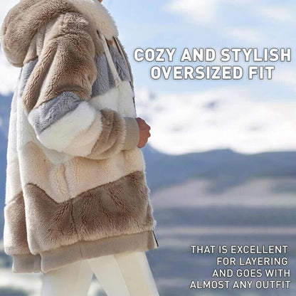❄️⏰ Sezonowa promocja 50%[S-5XL] 2025 nowa damska kurtka w grube, pluszowe kontrastowe paski