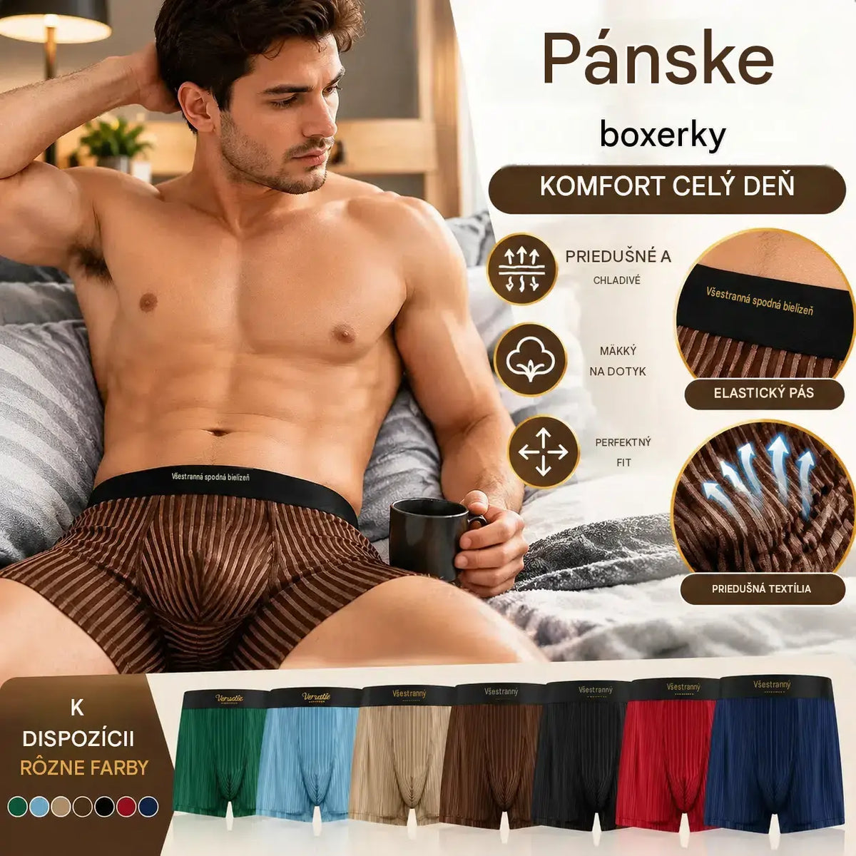 4 kusy【L-4XL】Vysokokvalitné luxusné antibakteriálne pánske boxerky【40-140kg】