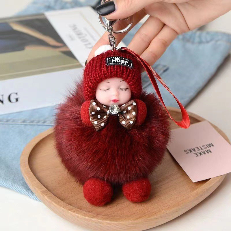 🧸🔥【Купи 1 и вземи 1 безплатно】Сладка висулка за кола със спяща кукла, плюшен анимационен ключодържател.