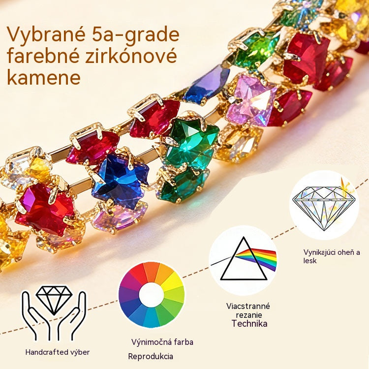 ✨Farebný geometrický náramok s kubickými zirkónmi v bohémskom štýle