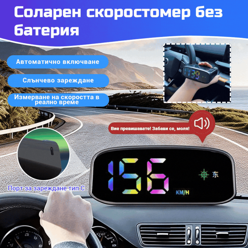 🚗Solarowy wyświetlacz prędkościomierza samochodowego