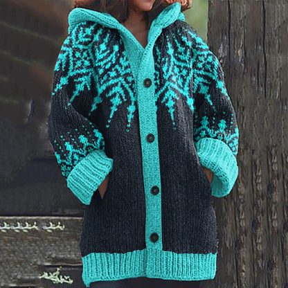 🔥【Kupite 1, dobijete 1 besplatno】【S~5XL】❄Elegantna retro jakna s kapuljačom u boji pahuljica