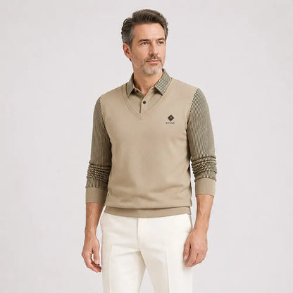 👔🔥【M-4XL】Nové pánske zimné polo tričko s golierom a flísovou podšívkou vo veľkých veľkostiach.
