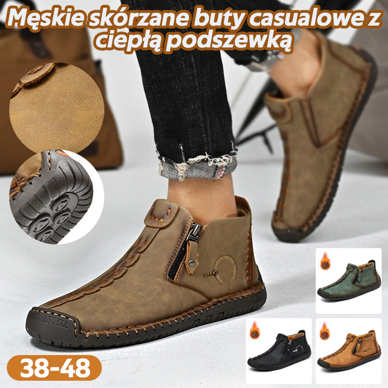 👞💥【Sezonski popust 50%】Zimska novost 2025: Moški čevlji Martens s krzneno podlogo in zadrgo