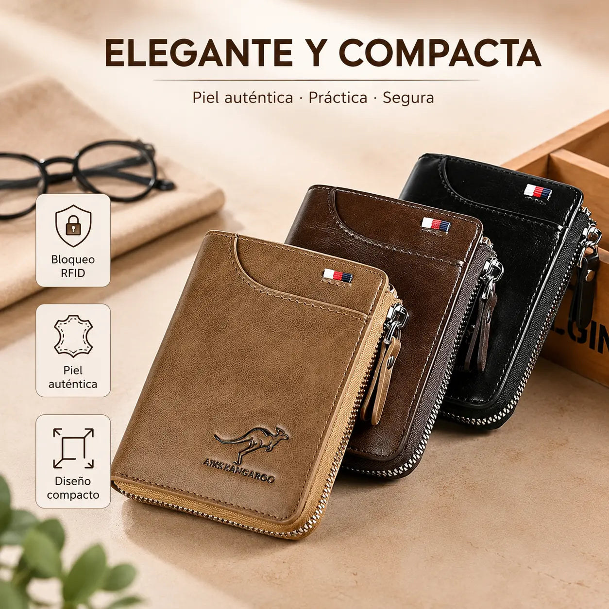 🔥50%OFF 🔥Cartera antimagnética 2026 para hombre Cartera de cuero suave de gran capacidad