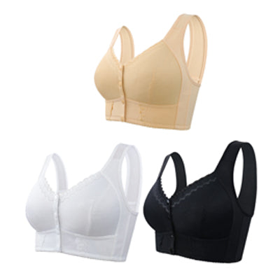 💕🎁Reduceri de sezon, -50% Sutien supradimensionat, respirabil, din bumbac moale, cu nasturi frontali【6 bucăți】45kg-155kg