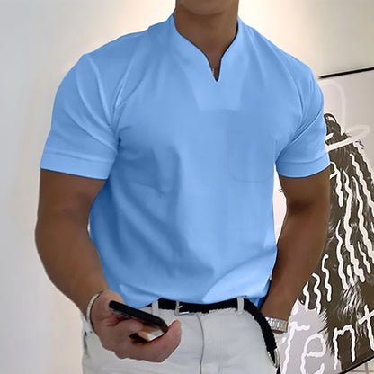 👔【S-5XL】Pánske letné elastické bavlnené tričko s krátkym rukávom