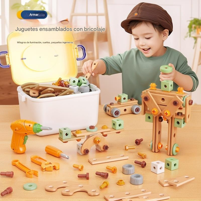 🎁🔥【Oferta por tiempo limitado -50%】Juguetes de bloques simples para niños, caja de herramientas con forma de taladro educativo【59 piezas】