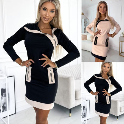 🔥49%OFF【S-3XL】2025 horúce nové denimové farebné blokové mikiny s kapucňou