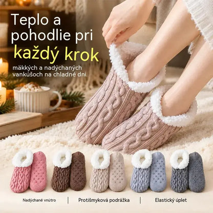 🧦 2 páry: Mäkké domáce ponožky s protišmykovou silikónovou podrážkou a pružným úpletom – doprajte si maximálne pohodlie a teplo!